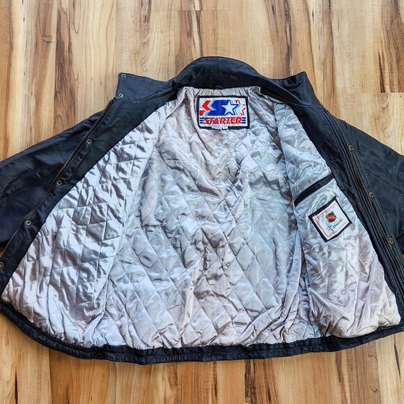 Los Angeles Kings NHL Vintage Leather Starter Jacket - Picture 3 of 16